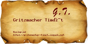 Gritzmacher Timót névjegykártya